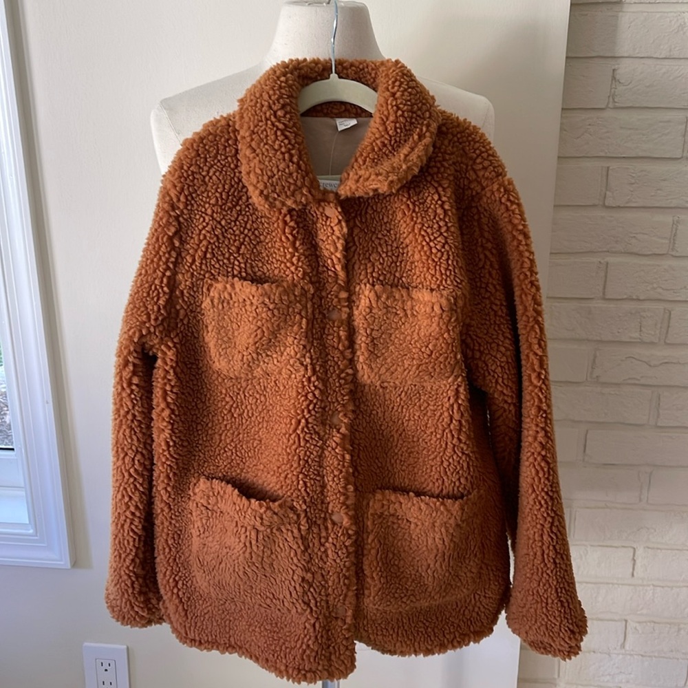J Crew crewcuts girls size L shirt jacket in Sherpa NWT